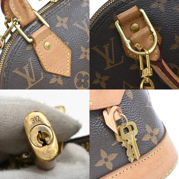 LOUIS VUITTON Alma BB 2Way Hand Bag Monogram Leather Brown Gold M53152 57EF638 - Picture 5 of 15